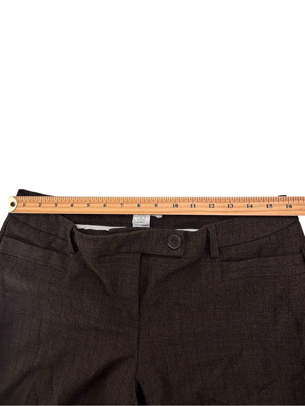 Cleo Petite Curvy Women’s Tailored Brown Straight-Leg Pant Size 12 - Picture 8 of 14